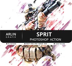 极品PS动作－彩块线条：Sprit Photoshop Action